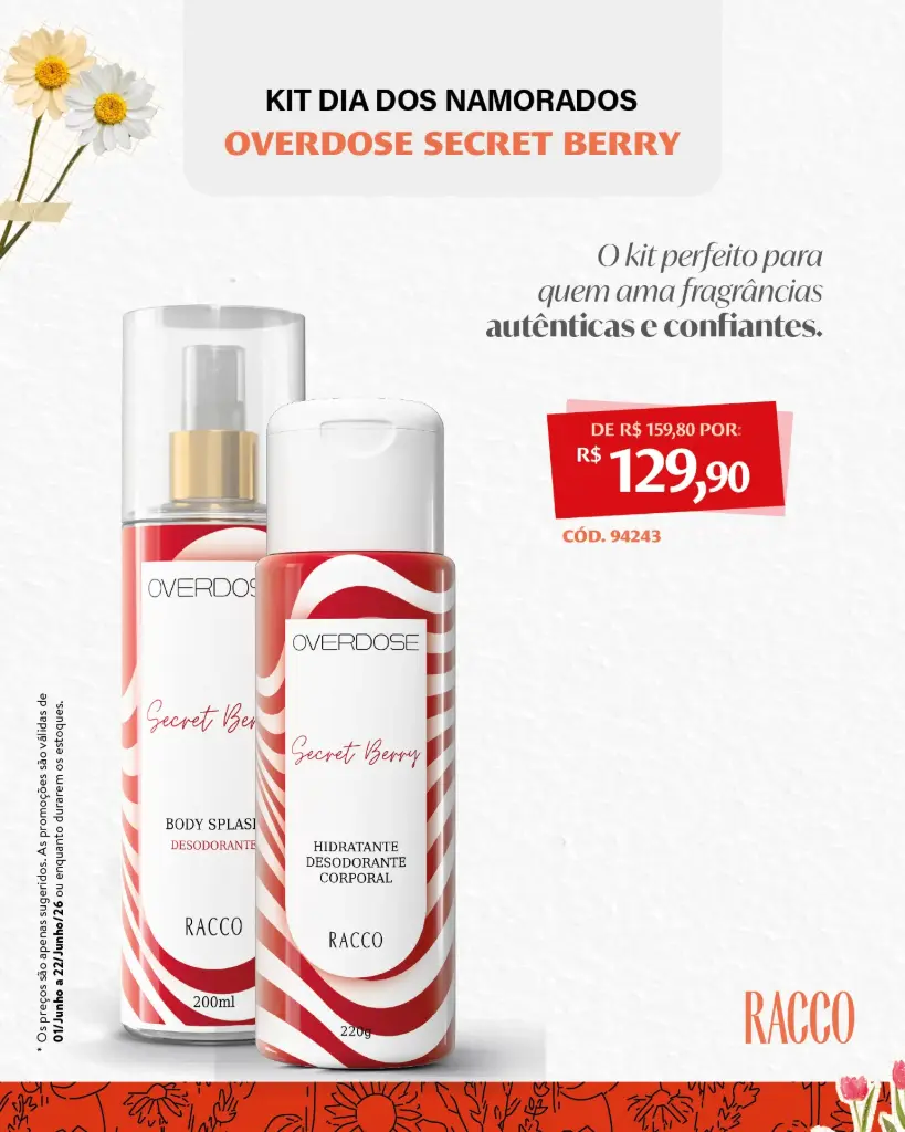 Kit Dia dos Namorados Overdose Secret Berry
