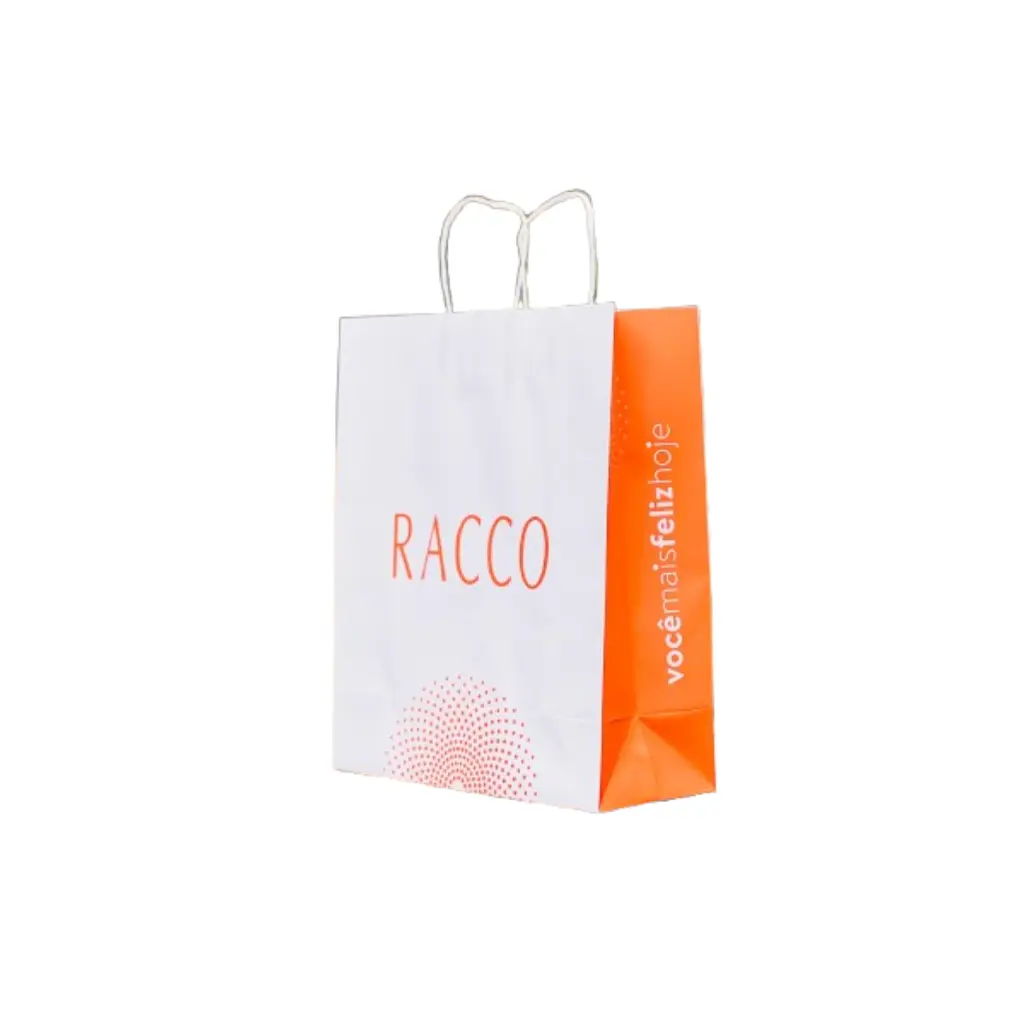 Sacola De Papel Grande Laranjada E Branca 2025